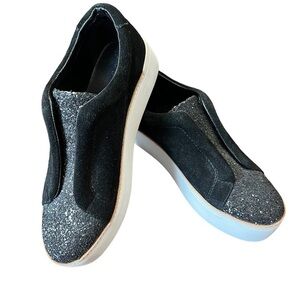 M4DE Platform Glitter Slip on Sneakers